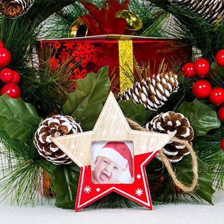 2 PCS Christmas Photo Frame Christmas Creative Photo Frame Pendant Christmas Tree Decoration Pendant, Specification:Pentagram