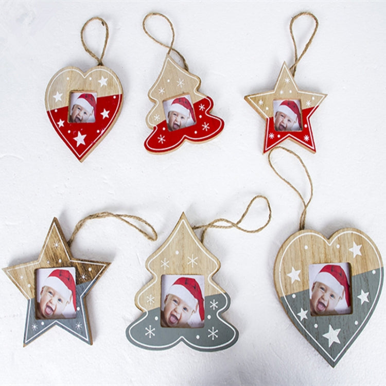 2 PCS Christmas Photo Frame Christmas Creative Photo Frame Pendant Christmas Tree Decoration Pendant, Specification:Love