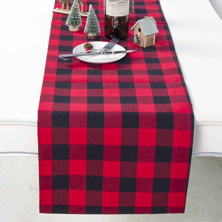 2 PCS Christmas Decorations Christmas Plaid Table Mat