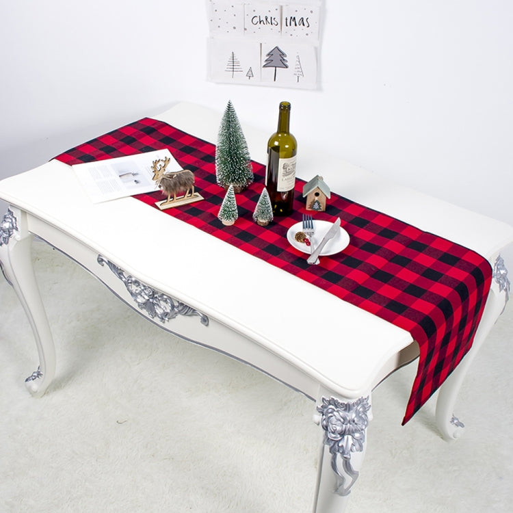 2 PCS Christmas Decorations Christmas Plaid Table Mat