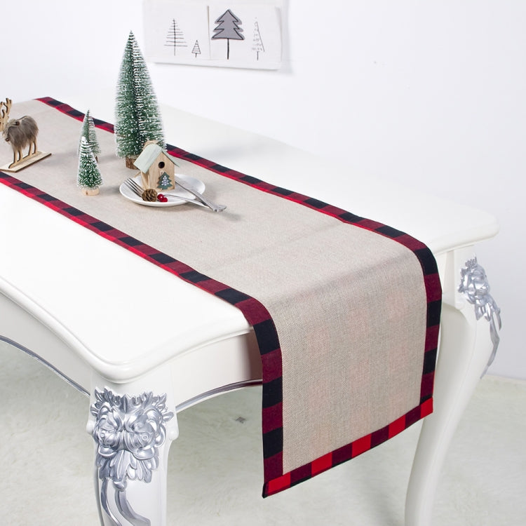 2 PCS Christmas Decorations Christmas Plaid Table Mat
