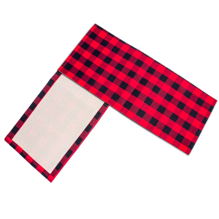 2 PCS Christmas Decorations Christmas Plaid Table Mat