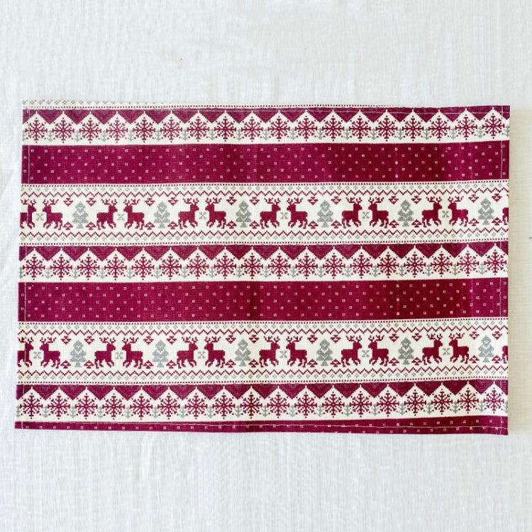 2 Sets Christmas Table Linen Printed Table Flag Set Decoration Supplies