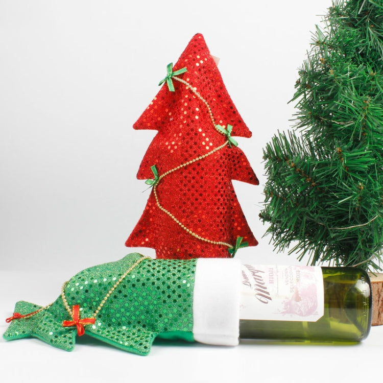 2 PCS Christmas Tree Shaped Red Wine Bottle Set Ornament
