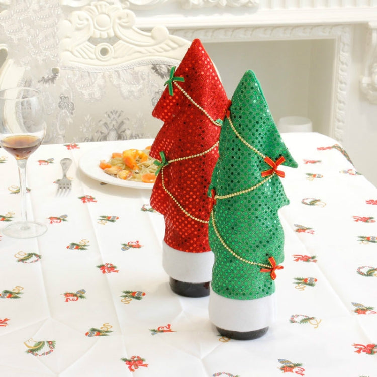2 PCS Christmas Tree Shaped Red Wine Bottle Set Ornament