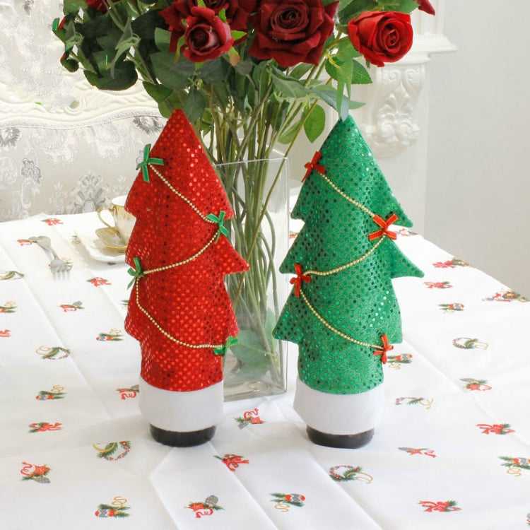 2 PCS Christmas Tree Shaped Red Wine Bottle Set Ornament