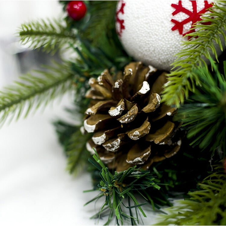 2 PCS Christmas Creative Bow Pine Cone Red Fruit Rattan Decoration