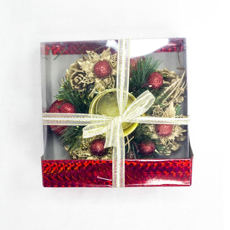 2 PCS Pinecone Pine Needle Christmas Candlestick Upscale Christmas Candle Holder Decoration Without Candle