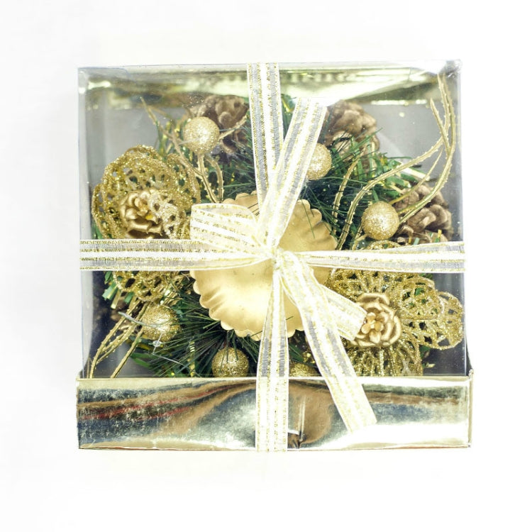 2 PCS Pinecone Pine Needle Christmas Candlestick Upscale Christmas Candle Holder Decoration Without Candle