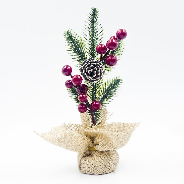 2 PCS Creative Christmas Pine Needles Cutting Table Decoration