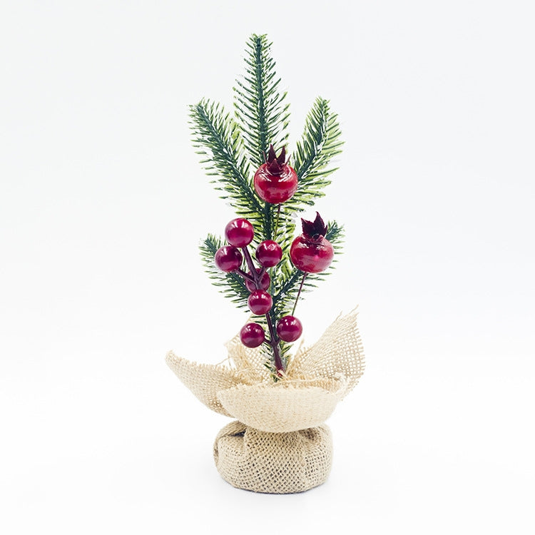 2 PCS Creative Christmas Pine Needles Cutting Table Decoration