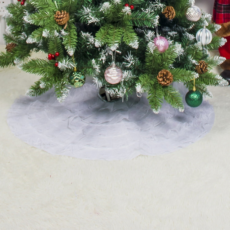 2 PCS Christmas Fabric Lace Christmas Tree Bottom Decoration Tree Skirt, Size:80x80CM(White)