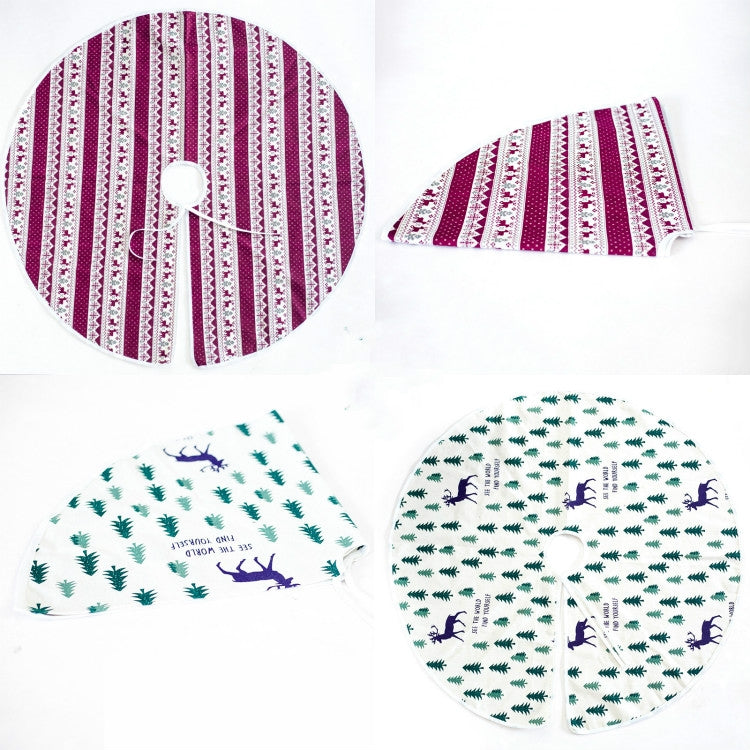 2 PCS Creative Christmas Tree Bottom Fabric Decorative Print Tree Skirt, Size:120x120CM