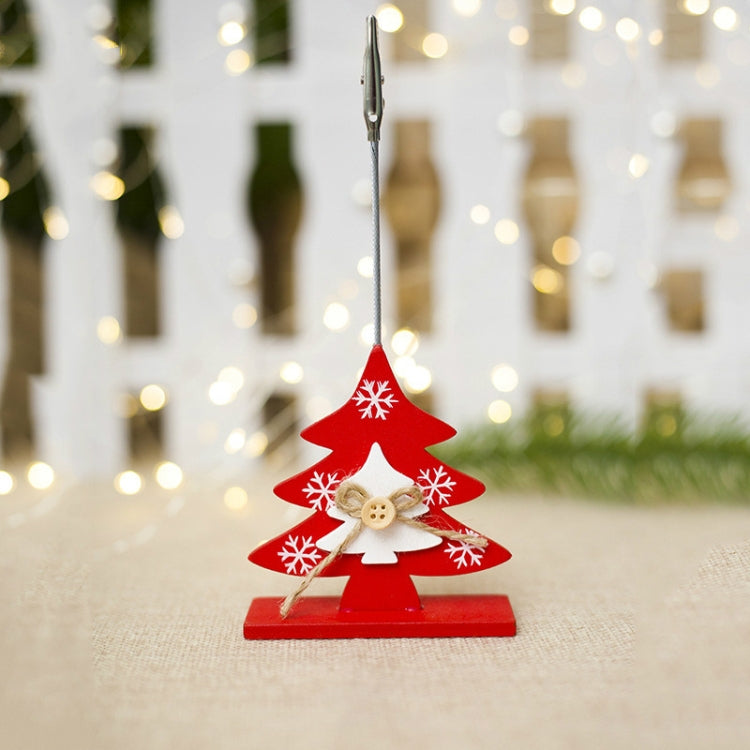 2 PCS Christmas Creative Wooden Business Card Holder Accessories Scene Decoration, Style:Christmas Tree