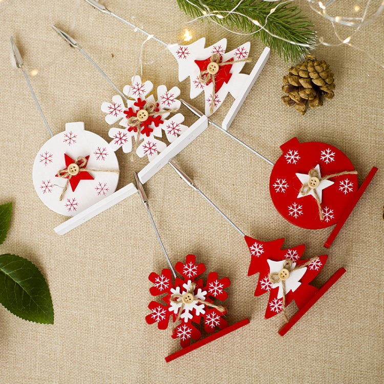 2 PCS Christmas Creative Wooden Business Card Holder Accessories Scene Decoration, Style:Christmas Tree