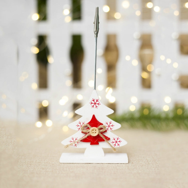 2 PCS Christmas Creative Wooden Business Card Holder Accessories Scene Decoration, Style:Christmas Tree