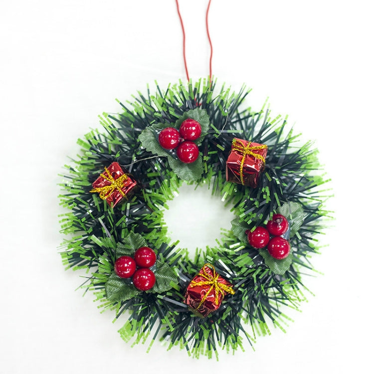 2 PCS Christmas Simulation Pine Cone Red Fruit Bow Wreath Accessories Scene Decoration