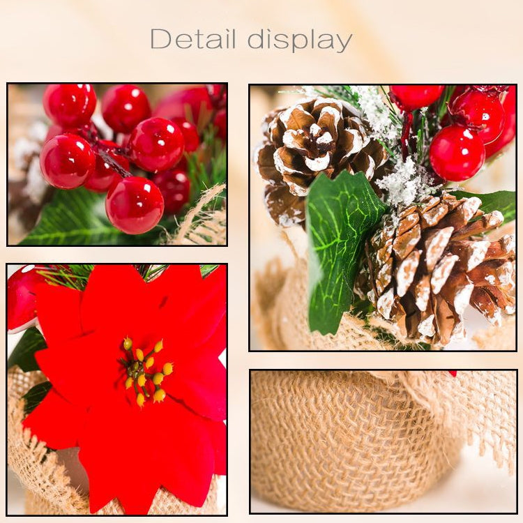 2 PCS Creative Christmas Simulation Pine Conifer Needle Potted Decoration