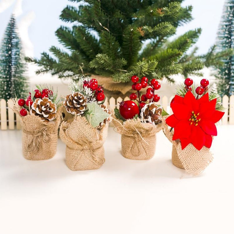 2 PCS Creative Christmas Simulation Pine Conifer Needle Potted Decoration