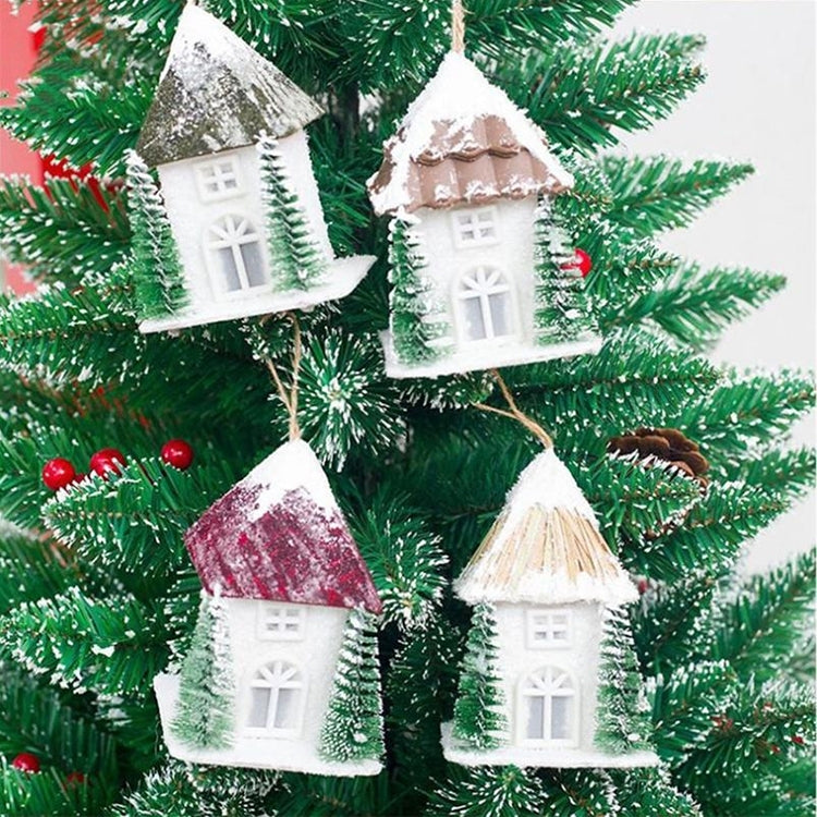 2 PCS Christmas Creative Warm Light Cabin Decoration Accessories Scene Decoration
