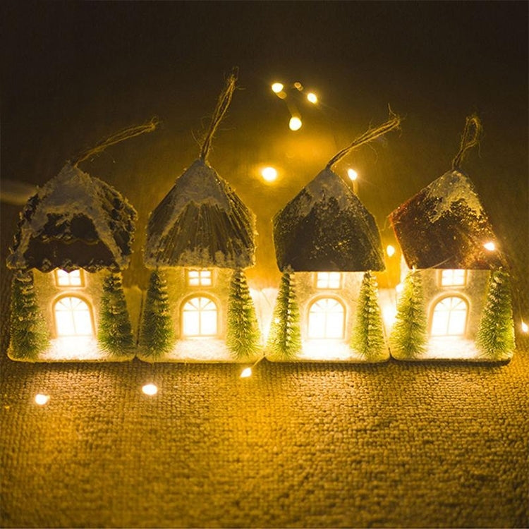2 PCS Christmas Creative Warm Light Cabin Decoration Accessories Scene Decoration