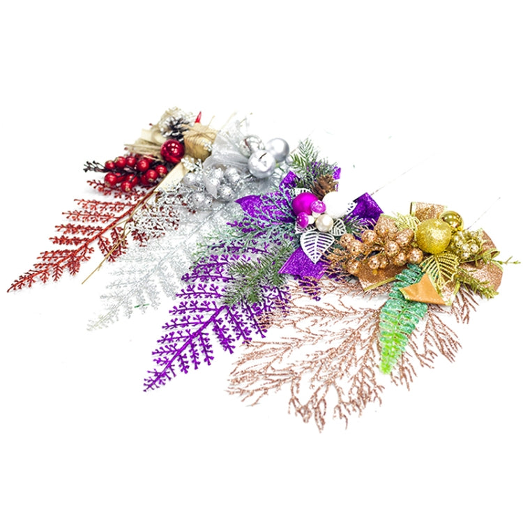 CP0333 2 PCS Christmas Tree Pendant Simulation Leaves Pine Cone Flower Christmas Decorations