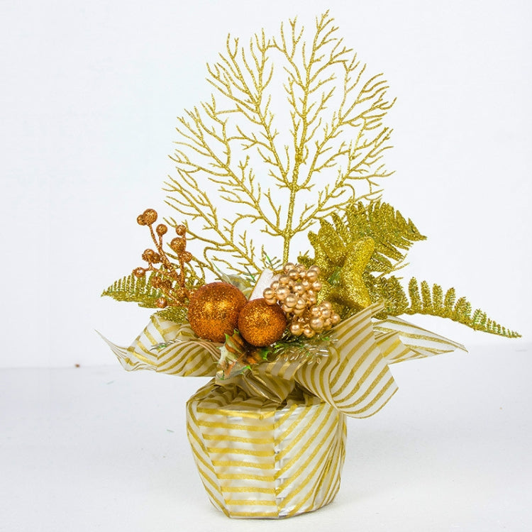 2 PCS Christmas Creative Potted Pine Cone Red Fruit Decoration
