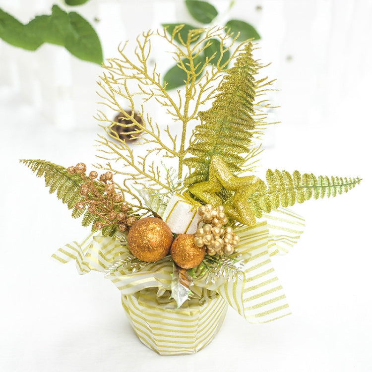 2 PCS Christmas Creative Potted Pine Cone Red Fruit Decoration