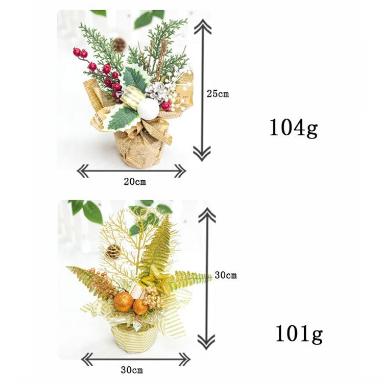 2 PCS Christmas Creative Potted Pine Cone Red Fruit Decoration
