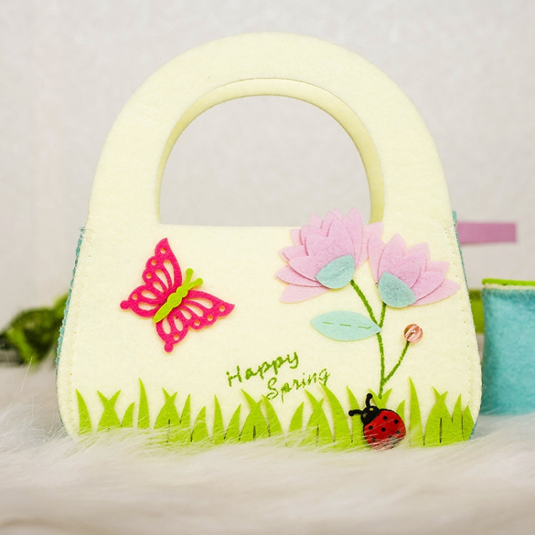 2 PCS Cartoon Butterfly Fabric Felt Candy Storage Bag Shopping Basket, Specification: A Semi-circular Carrying Bag