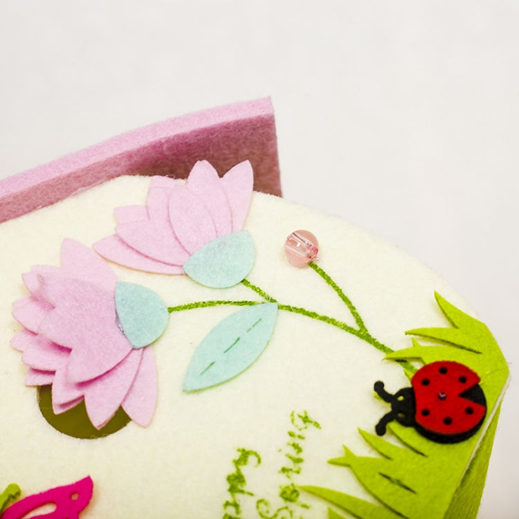 2 PCS Cartoon Butterfly Fabric Felt Candy Storage Bag Shopping Basket, Specification: A Semi-circular Carrying Bag