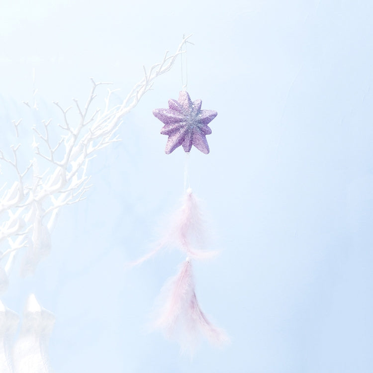 2 PCS Girl Powder Feather Bubble Pendant Creative Christmas Tree Decoration(Star)