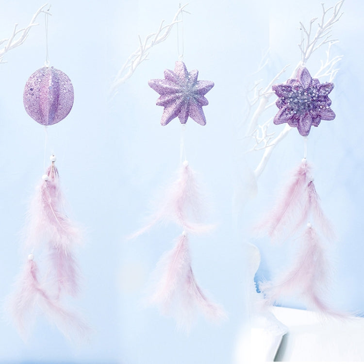 2 PCS Girl Powder Feather Bubble Pendant Creative Christmas Tree Decoration(Star)