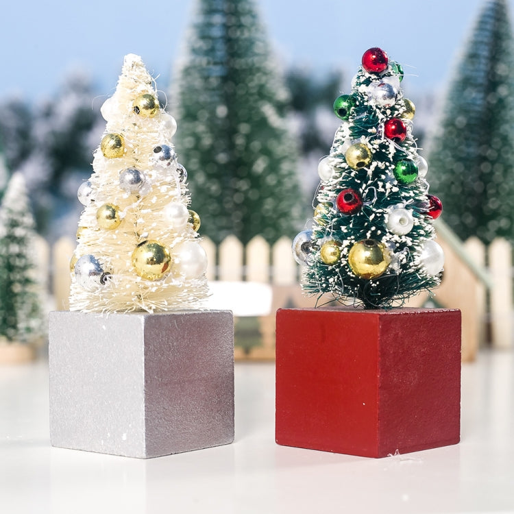 4 PCS Mini Beads Pvc Christmas Tree Ornaments Creative Christmas Table Pendulum