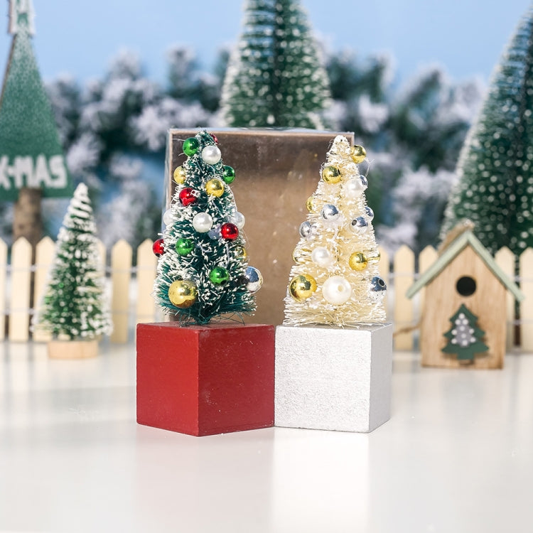 4 PCS Mini Beads Pvc Christmas Tree Ornaments Creative Christmas Table Pendulum