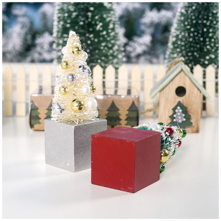 4 PCS Mini Beads Pvc Christmas Tree Ornaments Creative Christmas Table Pendulum