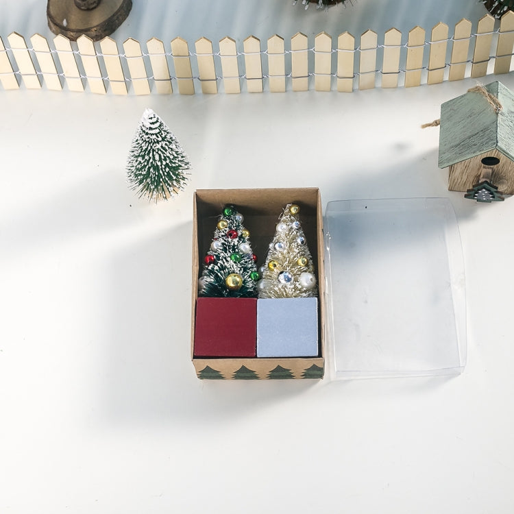 4 PCS Mini Beads Pvc Christmas Tree Ornaments Creative Christmas Table Pendulum