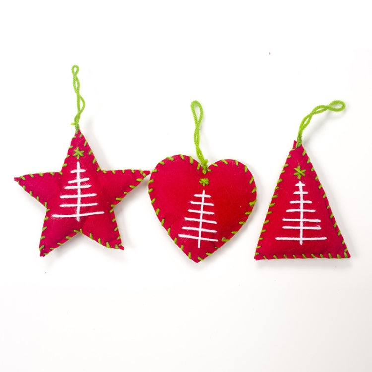 2 Sets Christmas Fabric Five-pointed Star Love Ornament