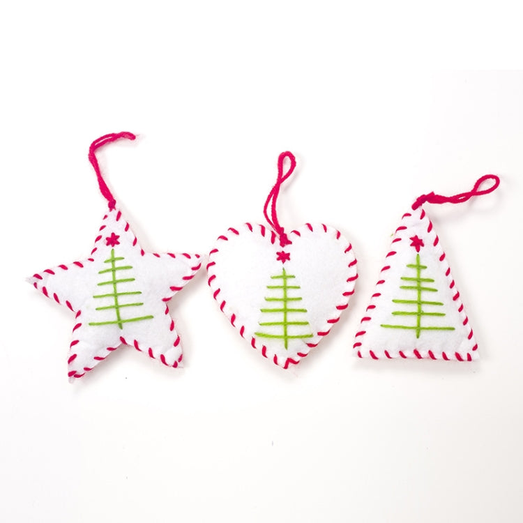 2 Sets Christmas Fabric Five-pointed Star Love Ornament