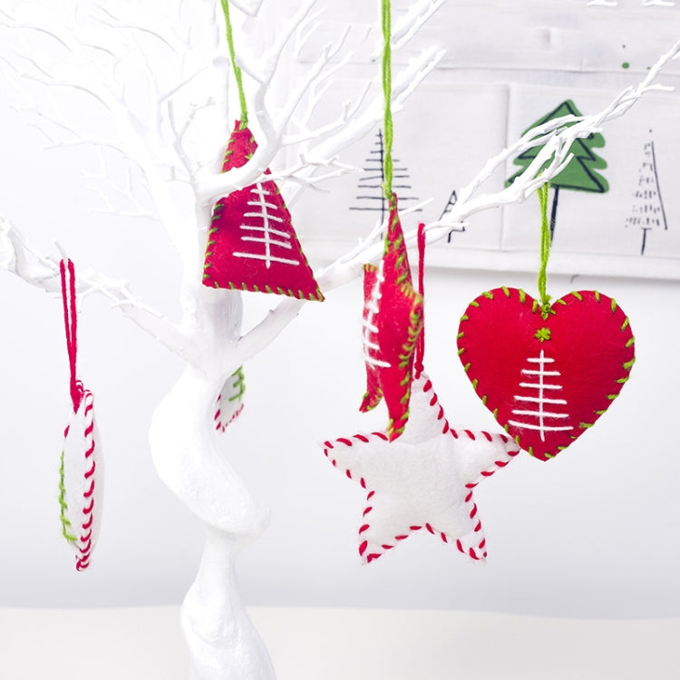2 Sets Christmas Fabric Five-pointed Star Love Ornament