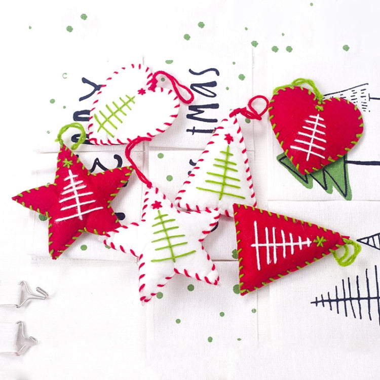 2 Sets Christmas Fabric Five-pointed Star Love Ornament