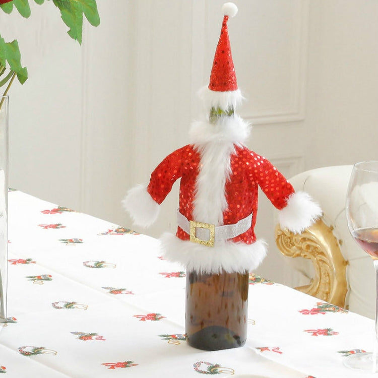 2 PCS Christmas Red Wine Bottle Set Creative Ornament