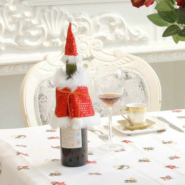 2 PCS Christmas Red Wine Bottle Set Creative Ornament