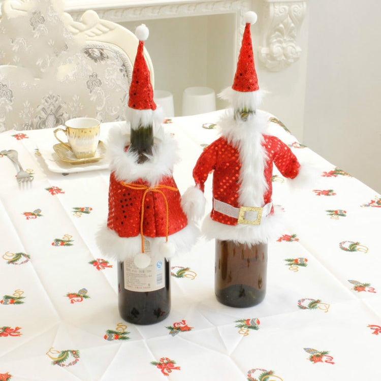 2 PCS Christmas Red Wine Bottle Set Creative Ornament