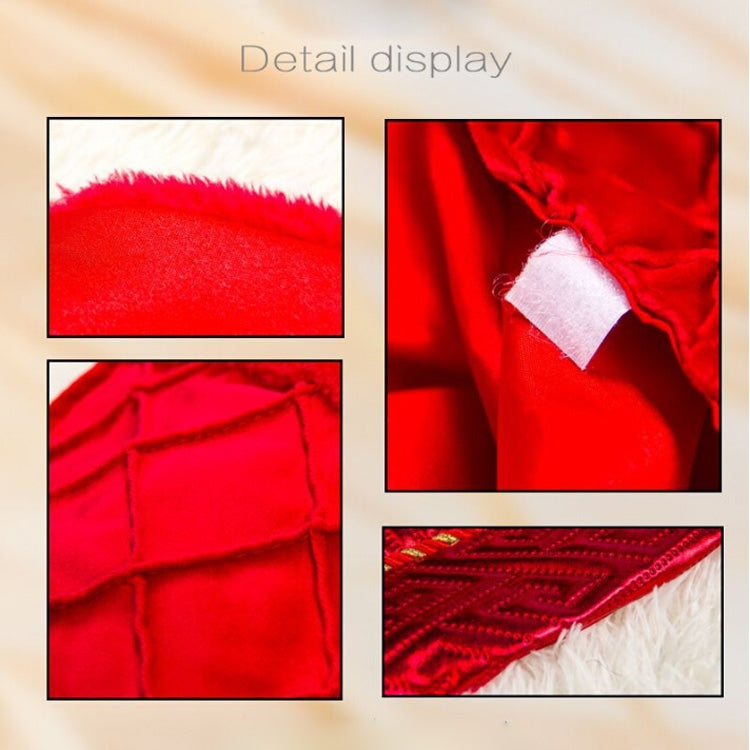 2 PCS Christmas Double Plaid Velvet Christmas Tree Bottom Ornament Christmas Tree Skirt