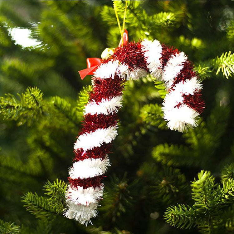 2 PCS Christmas Tree Tops Christmas Candy Cane Bells Decoration Pendant