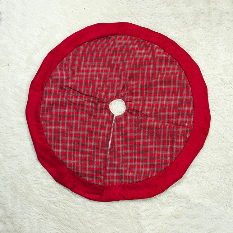 2 PCS Christmas Double Plaid Velvet Edging Christmas Tree Bottom Decorative Tree Skirt, Size:100x100cm