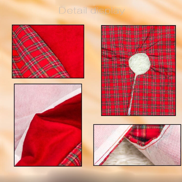 2 PCS Christmas Double Plaid Velvet Edging Christmas Tree Bottom Decorative Tree Skirt, Size:100x100cm