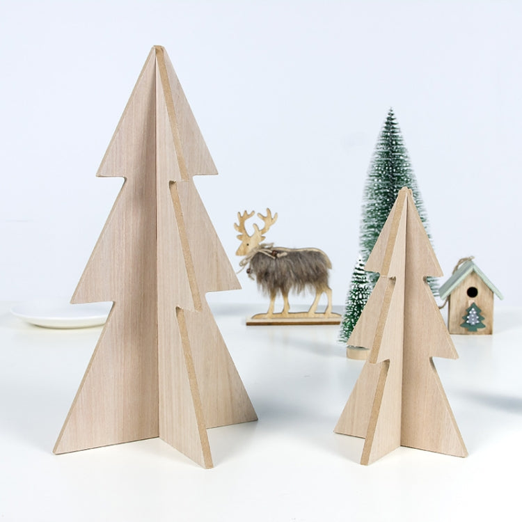 2 PCS Christmas Logs Spelled Into Christmas Tree Crafts Decorations, Specification: Large