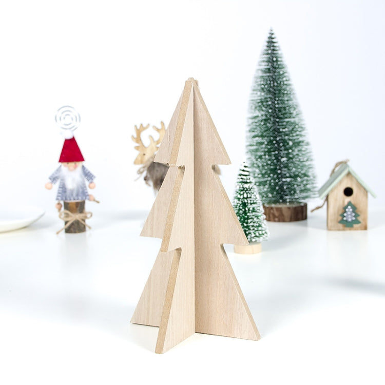 2 PCS Christmas Logs Spelled Into Christmas Tree Crafts Decorations, Specification: Small